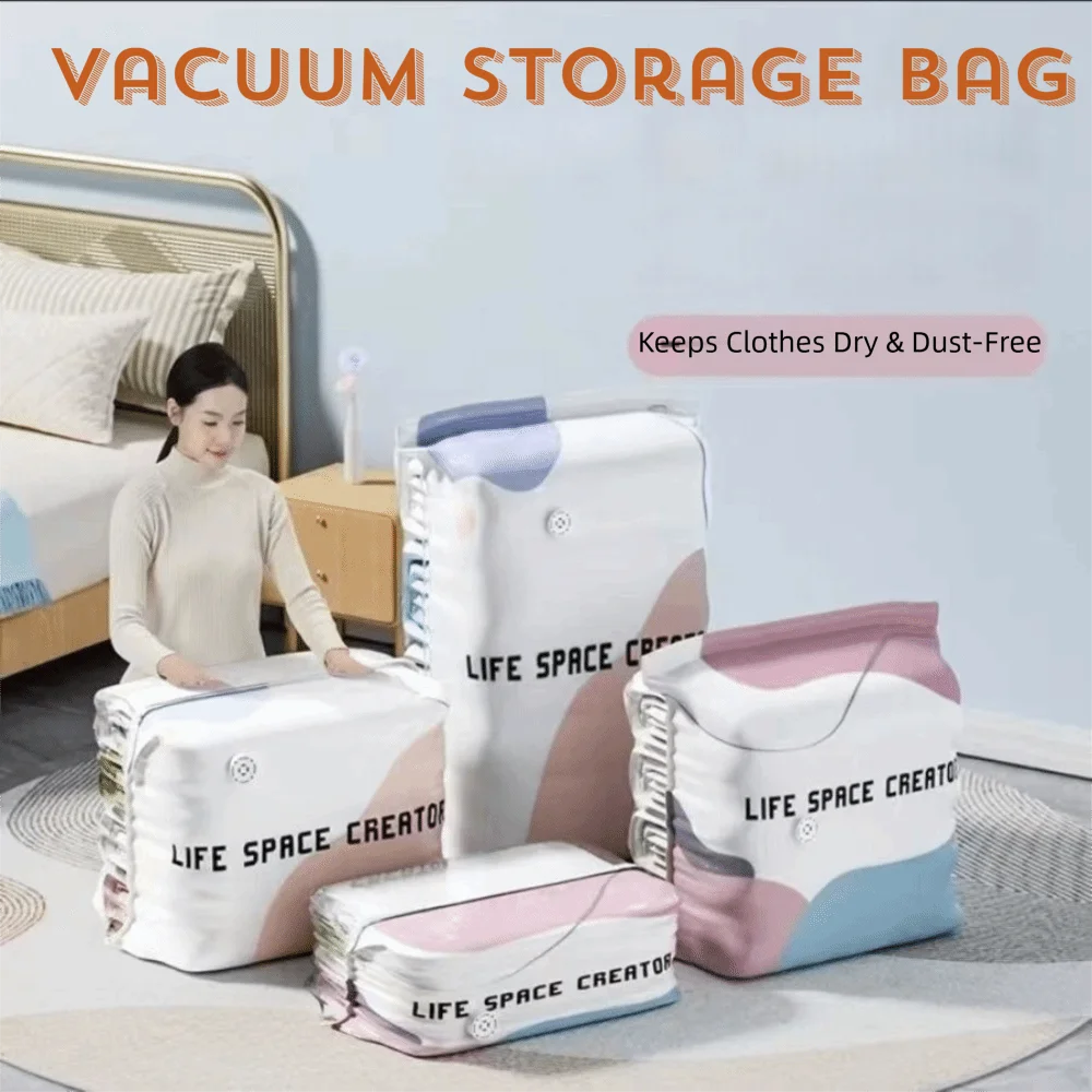Press & Seal Vacuum Storage Bags – Pump-Free Compression