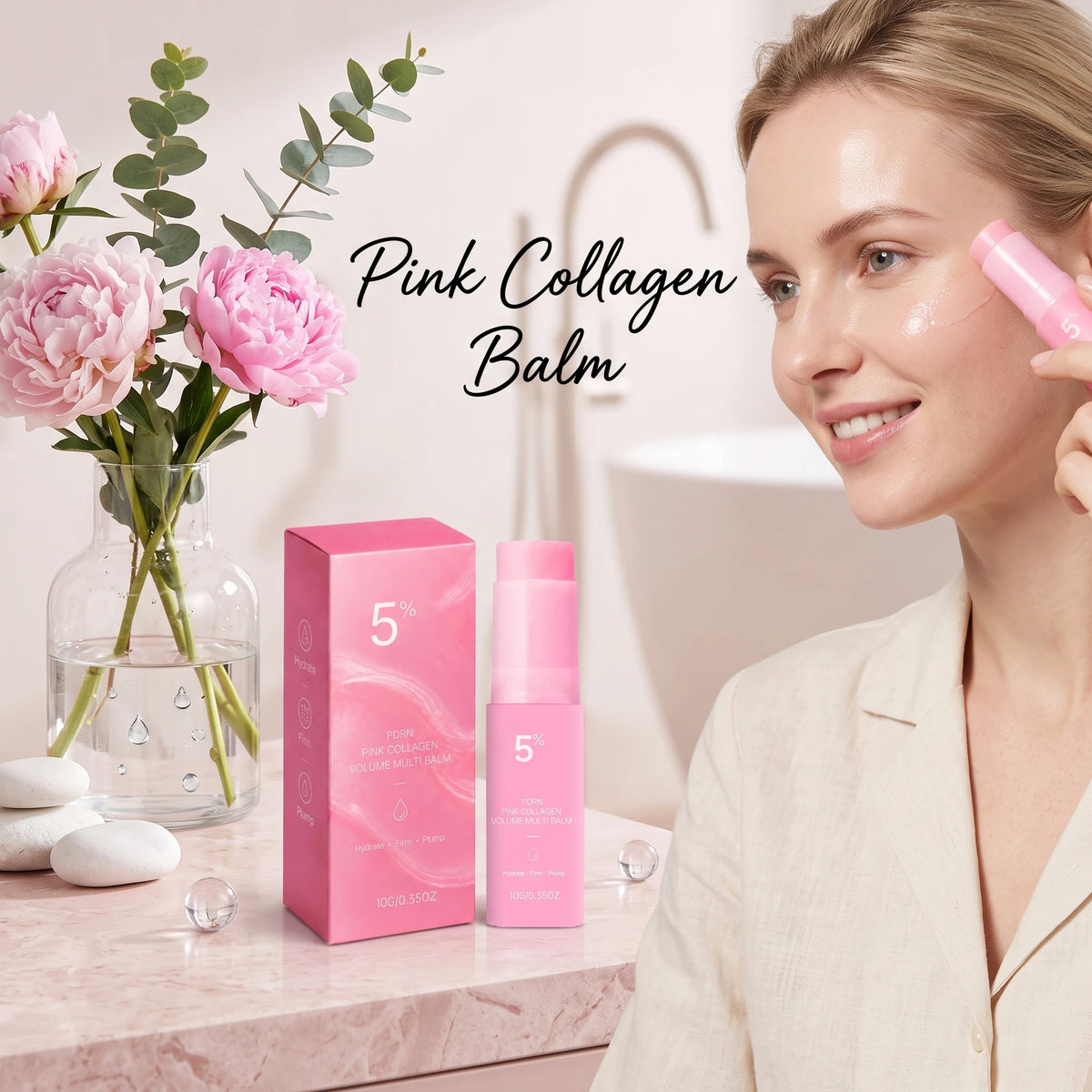 5% PDRN Pink Collagen Balm Stick – Hydrating & Firming 10g