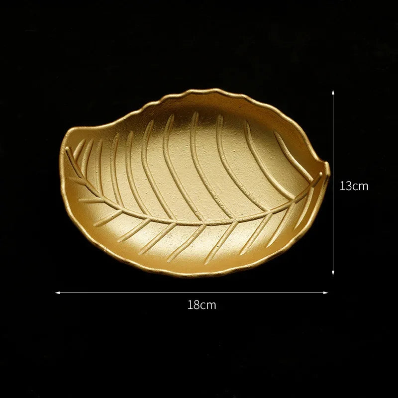 Gold Pineapple Leaf Jewelry Tray | Minimalist Storage Dish