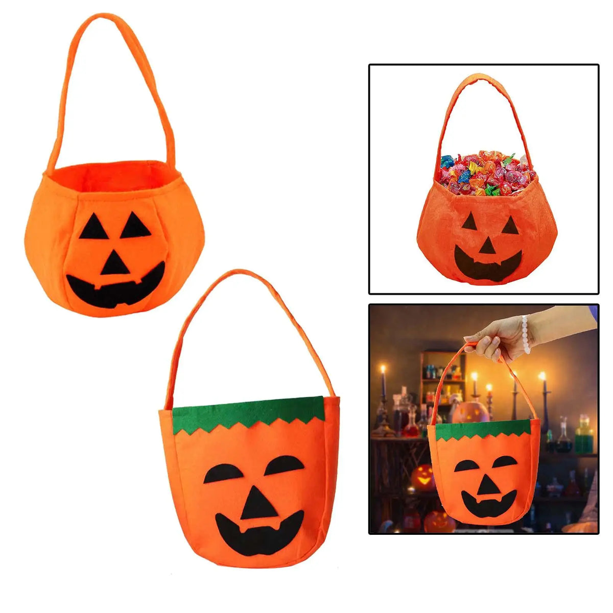 Halloween Pumpkin Shoulder Bag – Candy Tote for Kids & Women
