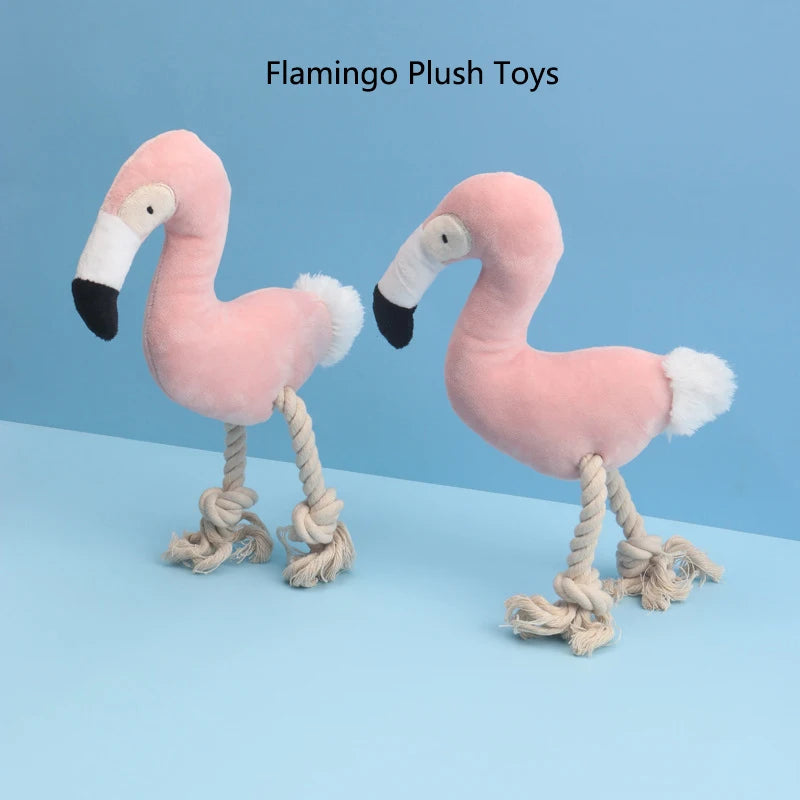 Flamingo Squeaky Plush Dog Toy – Interactive Pet Play Toy