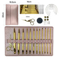 12-Size Golden Aluminum Tunisian Interchangeable Crochet Hook Set