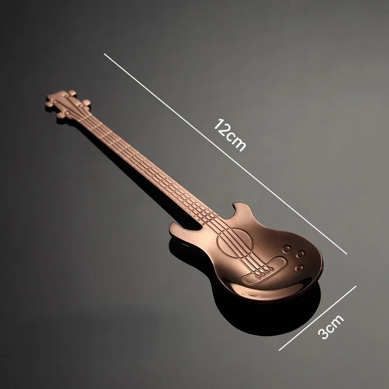 Guitar Shaped Stainless Steel Coffee Spoons | Set of 1 or 5