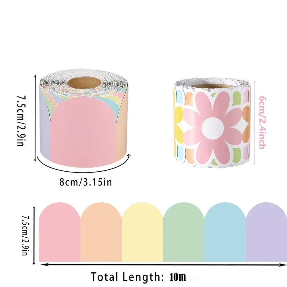 Flower Border Stickers DIY Wall & Board Decor Roll – 10m