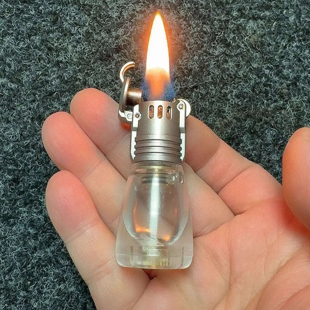 Transparent Acrylic Fuel Lighter | Mini Portable Grinding Wheel