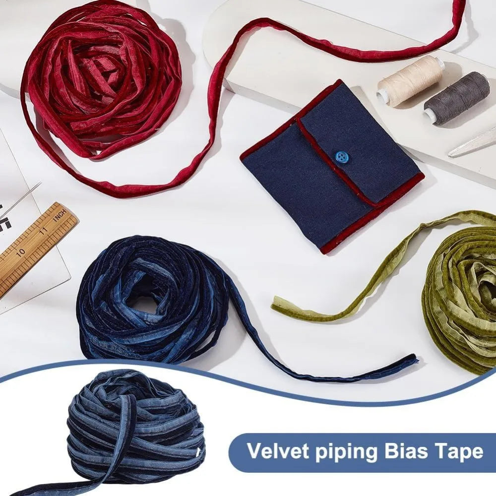 10 Yards Velvet Piping Trim 1/2 Inch Bias Tape Welting Cord