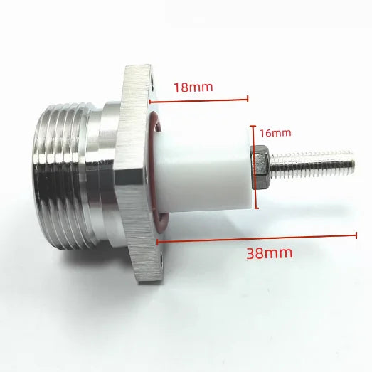 L29 7/16 DIN Female RF Connector 4-Hole Flange M5 18mm