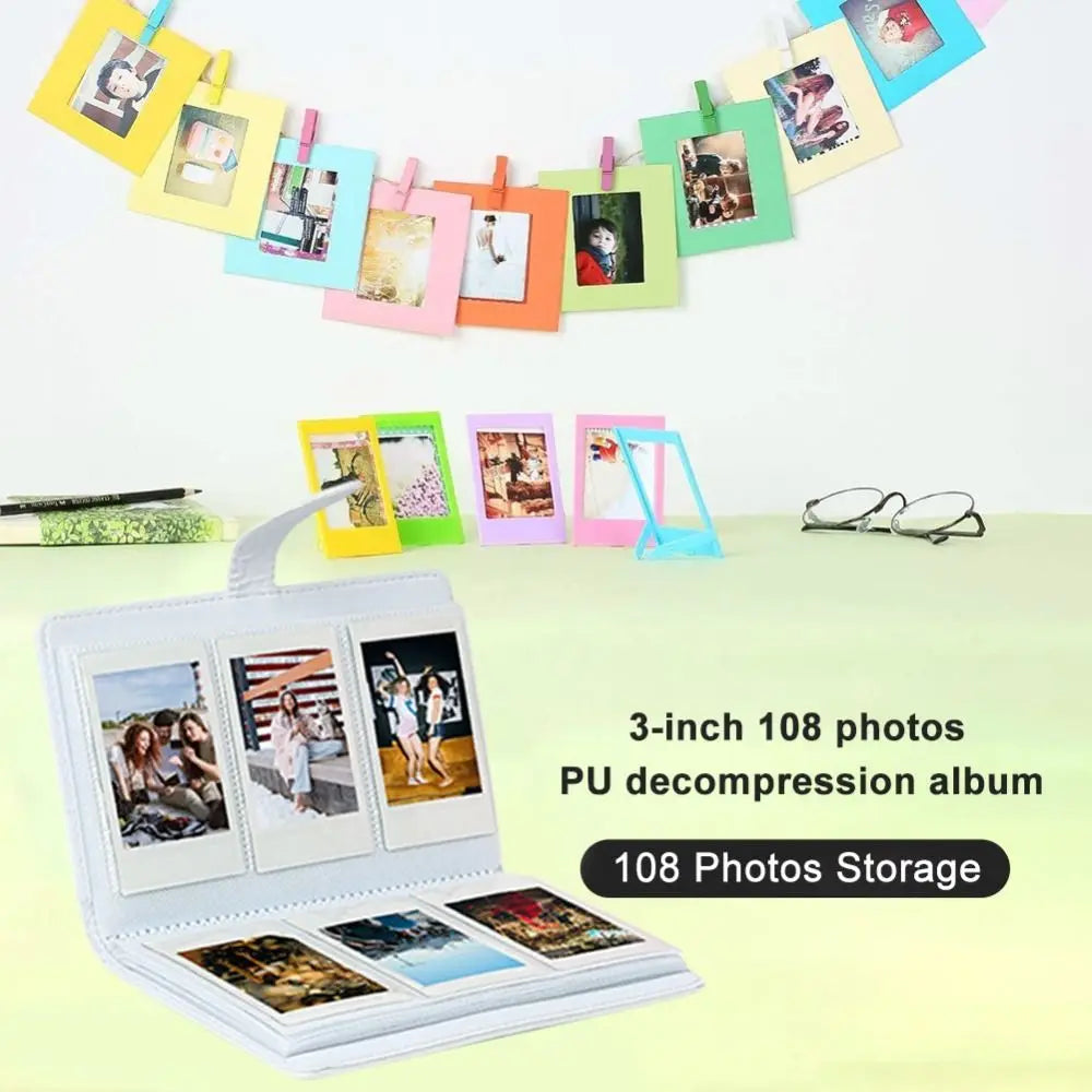 PU Leather 108-Pocket Photo Album for Fujifilm Instax Mini