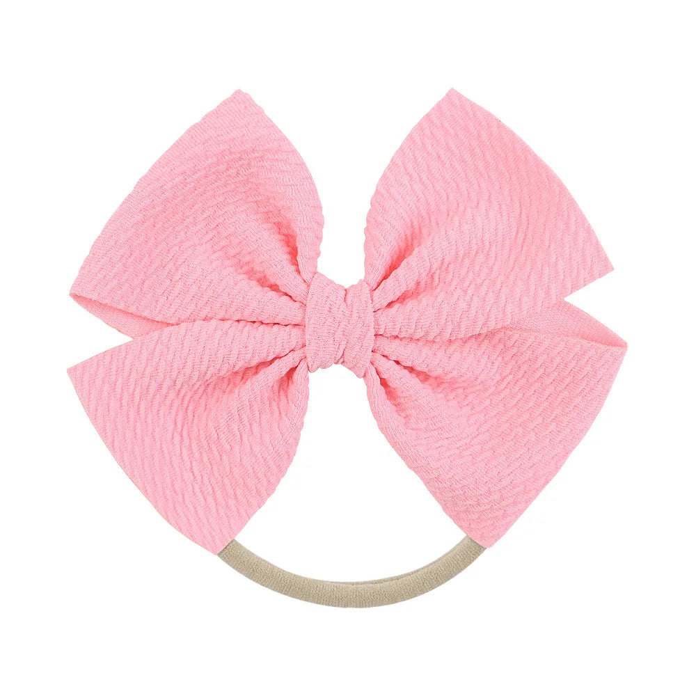 12-Pack Grosgrain Ribbon Hair Bows – Elastic Ponytail Holders