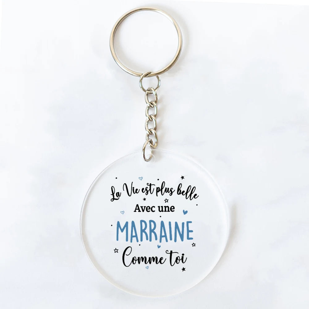 Godmother Acrylic Keychain – Thoughtful Gift for Marraine