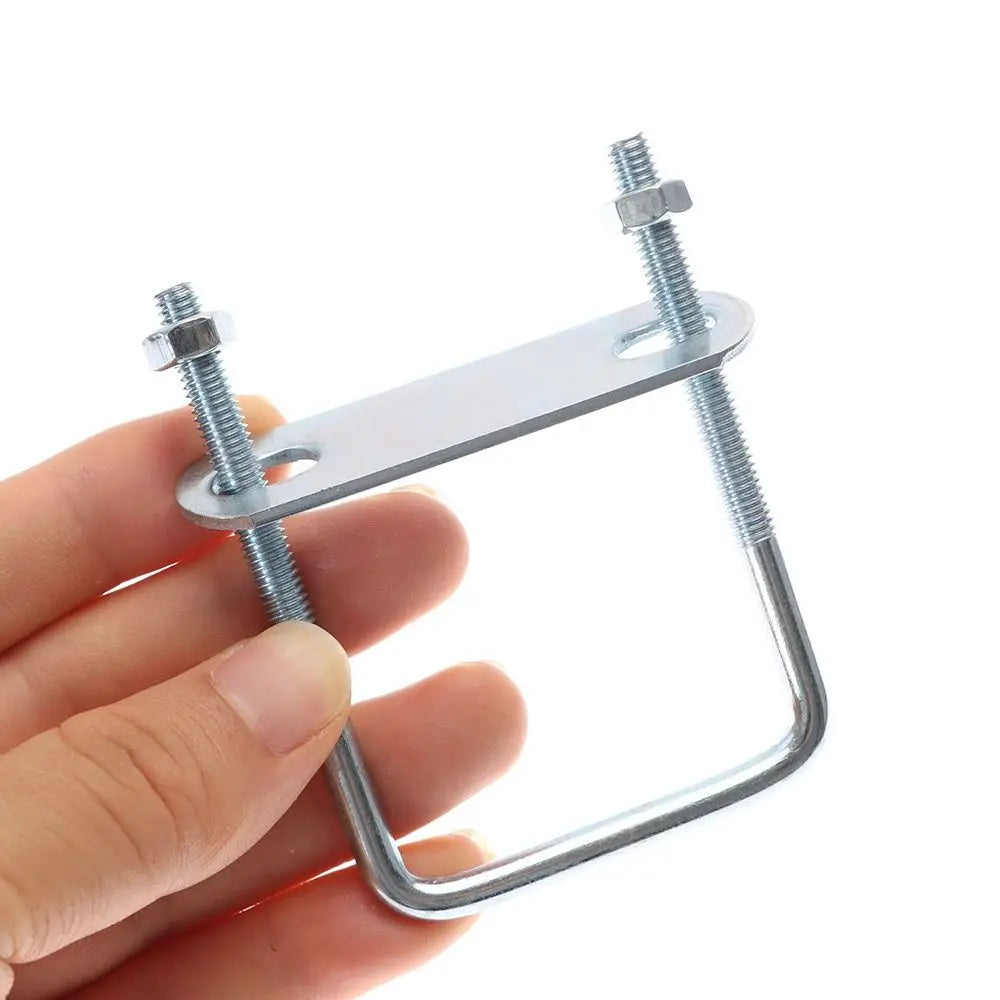 2-Pack M6 Square U-Bolt Pipe Clamp with Right Angle Baffle