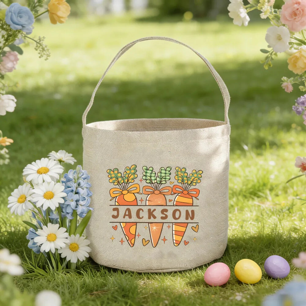 Personalized Kids Easter Bunny Bag – Custom Name Gift Basket
