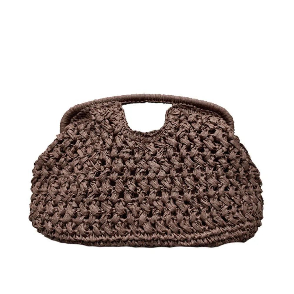 Women's Woven Straw Clutch Bag – Large Beach Handbag
