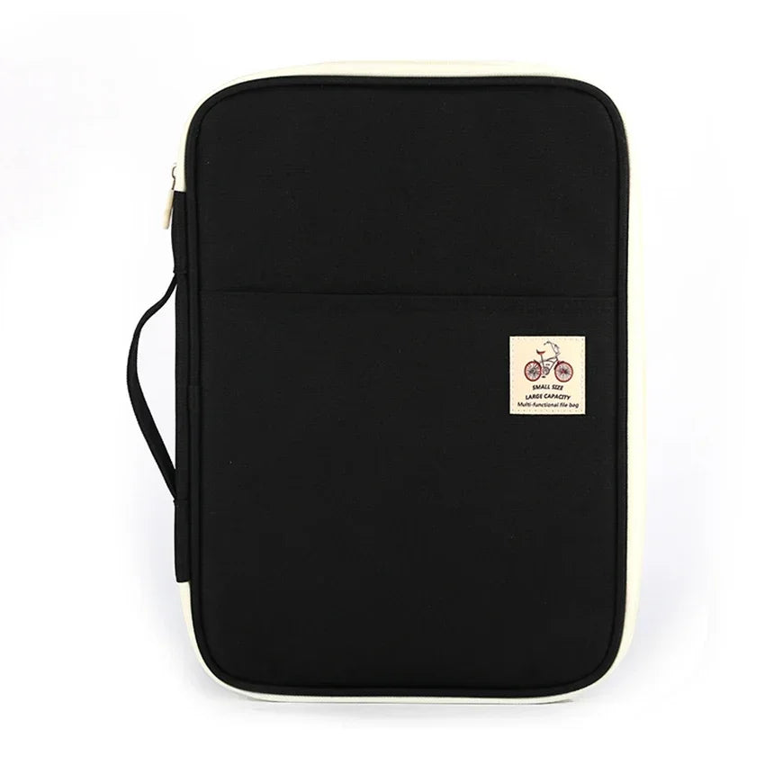 Waterproof A4 File Folder Zipper Bag – Large Capacity Document Case