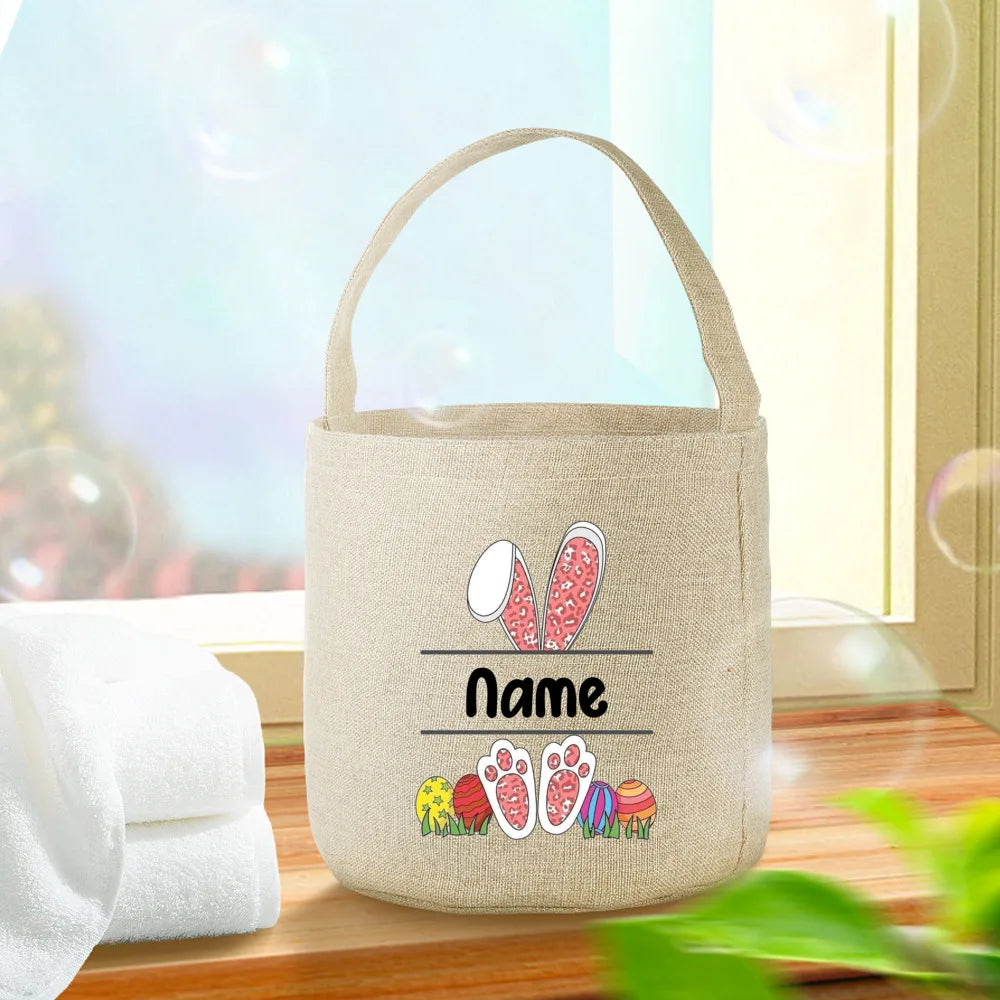 Personalized Easter Bunny Tote Bag | Kids Candy Bucket
