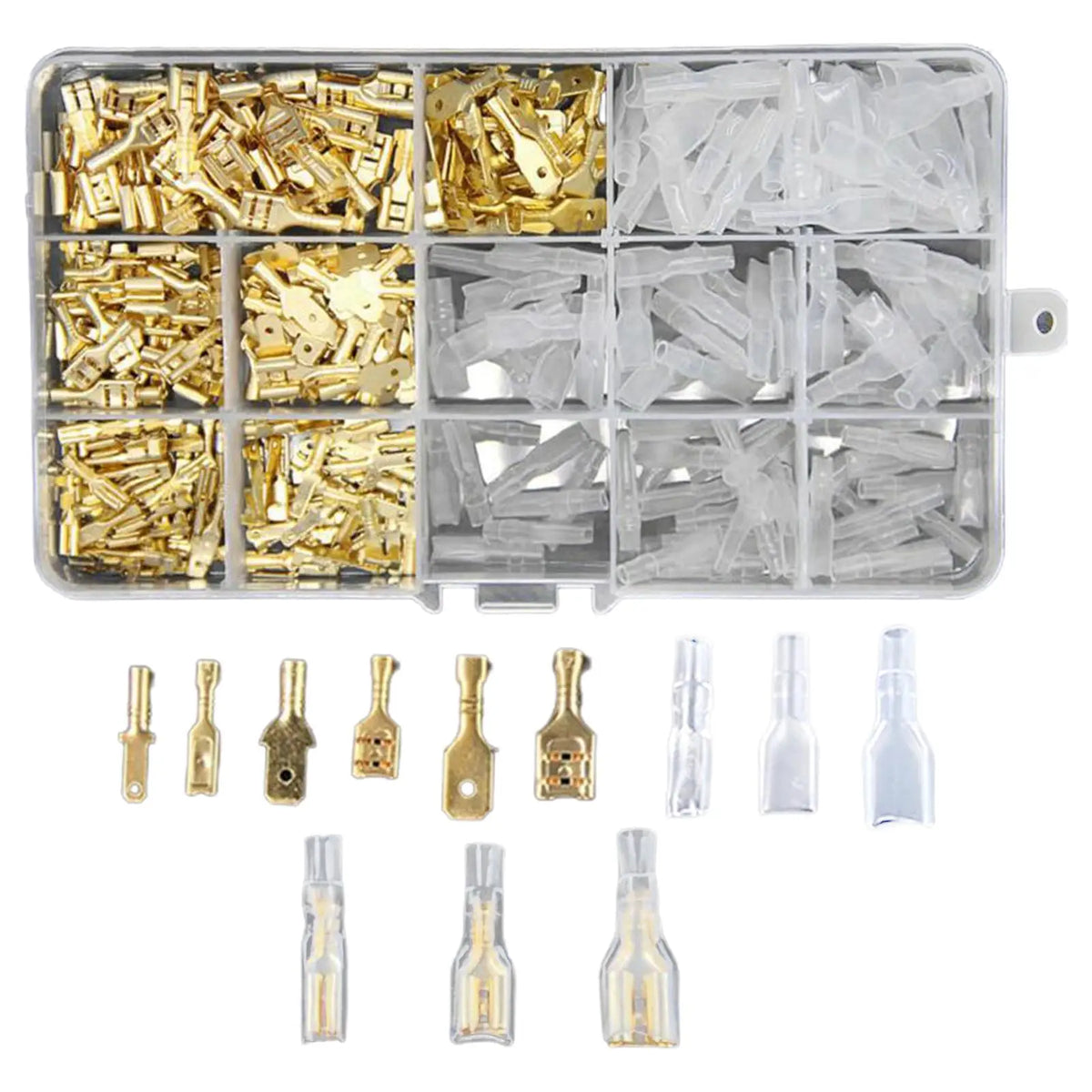 315-Piece Crimp Terminal Block Kit | 2.8 4.8 6.3mm Brass