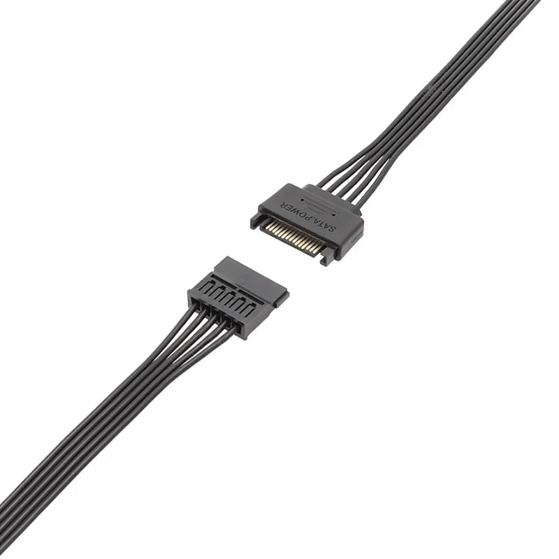 SATA 15-Pin Male to Female Flat Power Extension Cable 30cm