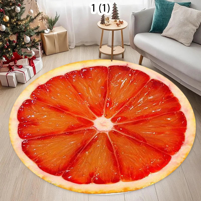 Lime Slice Round Doormat – Non-Slip Fruit Pattern Floor Rug