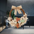 Artificial Fall Wreath – Pumpkin & Maple Leaves Farmhouse Decor