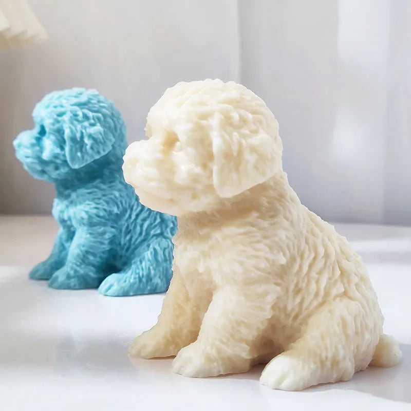 3D Sitting Teddy Dog Silicone Mold – Candle Soap Resin Craft