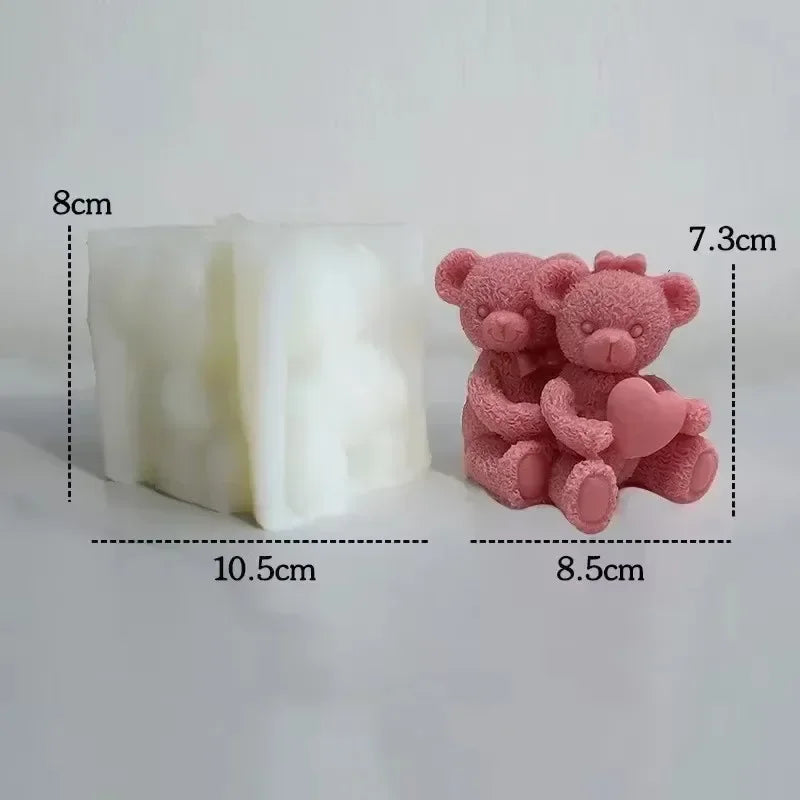 3D Bear Hug Silicone Mold – Candle, Soap & Chocolate DIY