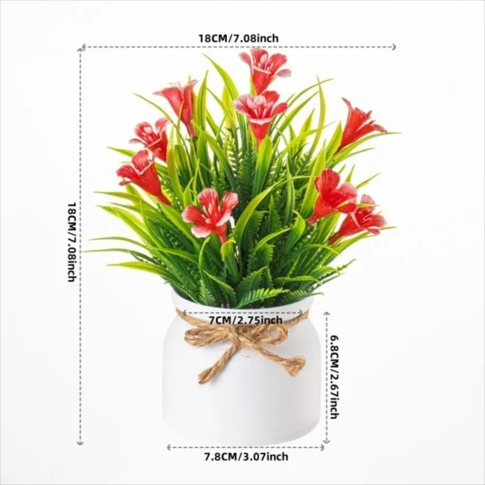 Artificial Bonsai Potted Plant – Faux Evergreen Table Décor