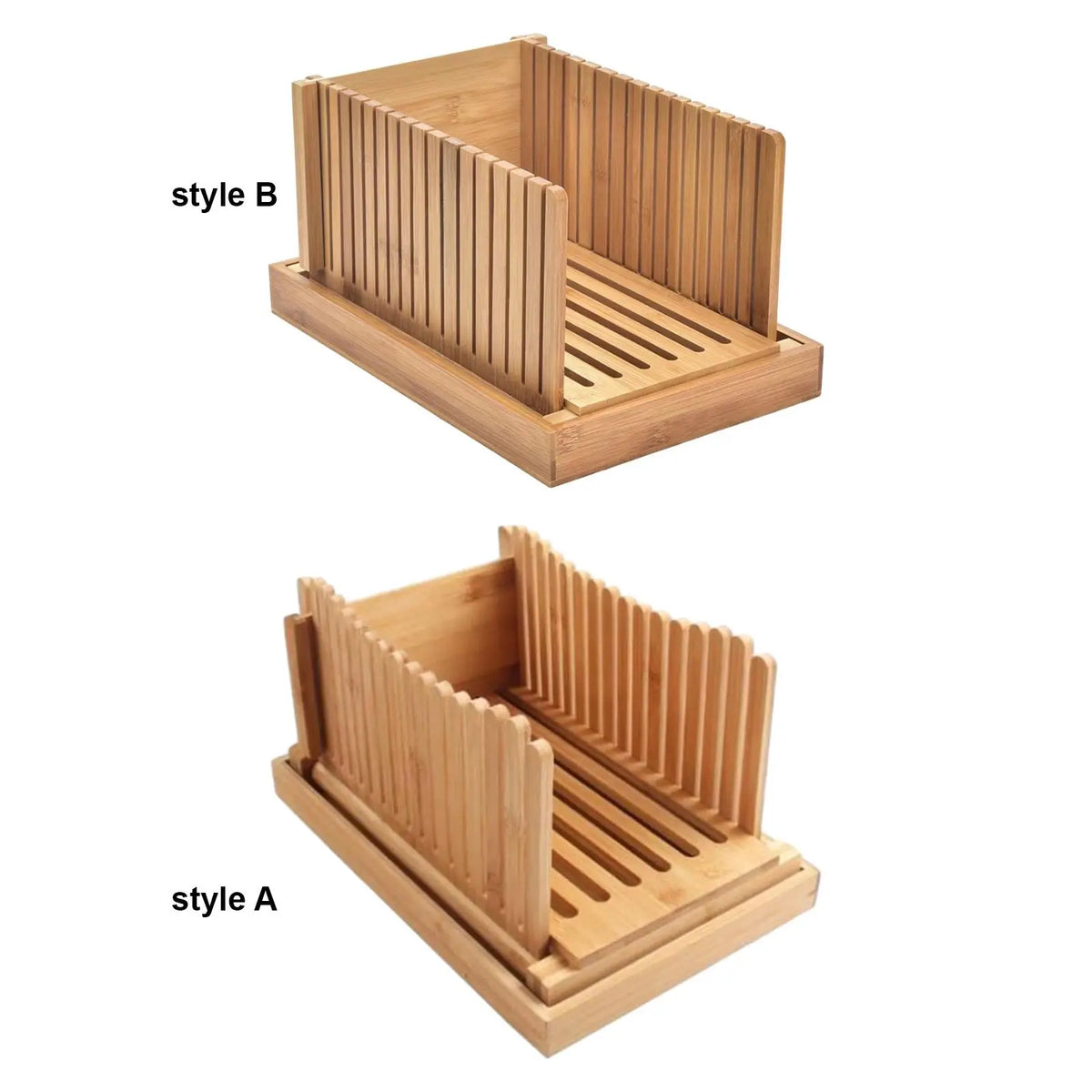 Bamboo Bread Slicer with Crumb Tray | Foldable Loaf Guide