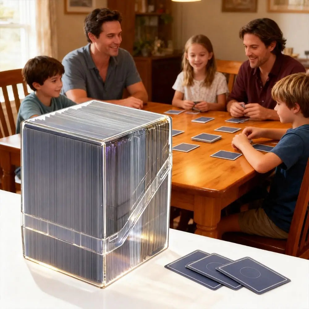 Acrylic TCG Card Storage Box – Transparent Stackable 100+ Cards