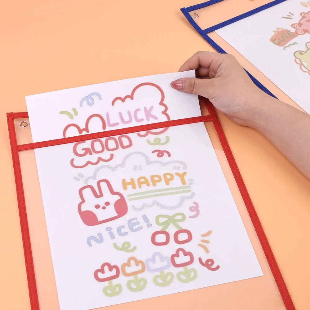 Clear Dry Erase Pocket Sleeves – Reusable PVC Folders 1/5 Pack