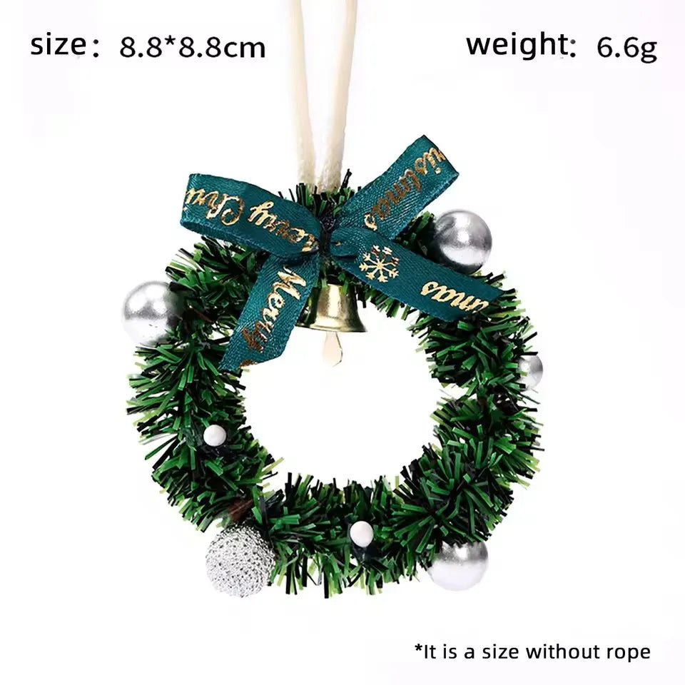 Mini Christmas Wreath Ornament with Bells – 5 Styles