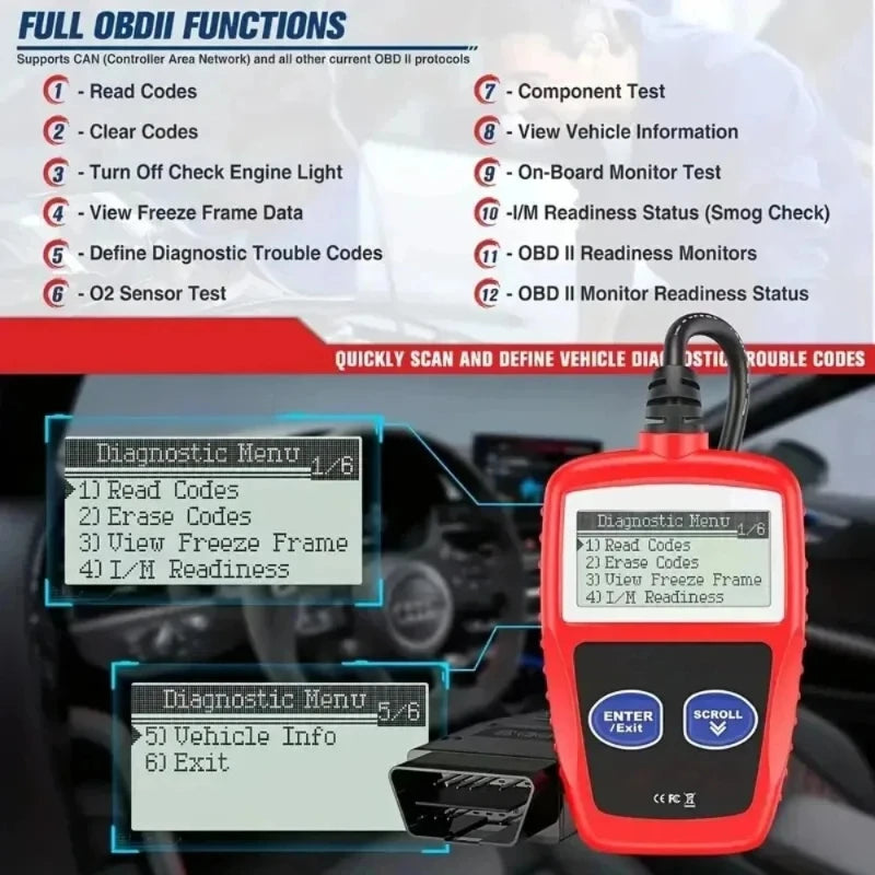 OBD2 Diagnostic Scanner – Multilingual Car Code Reader