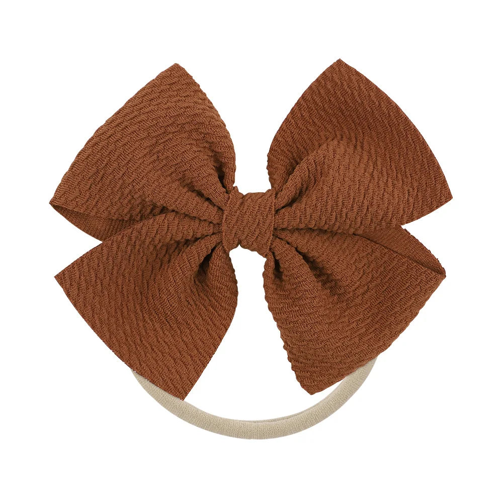 12-Pack Grosgrain Ribbon Hair Bows – Elastic Ponytail Holders