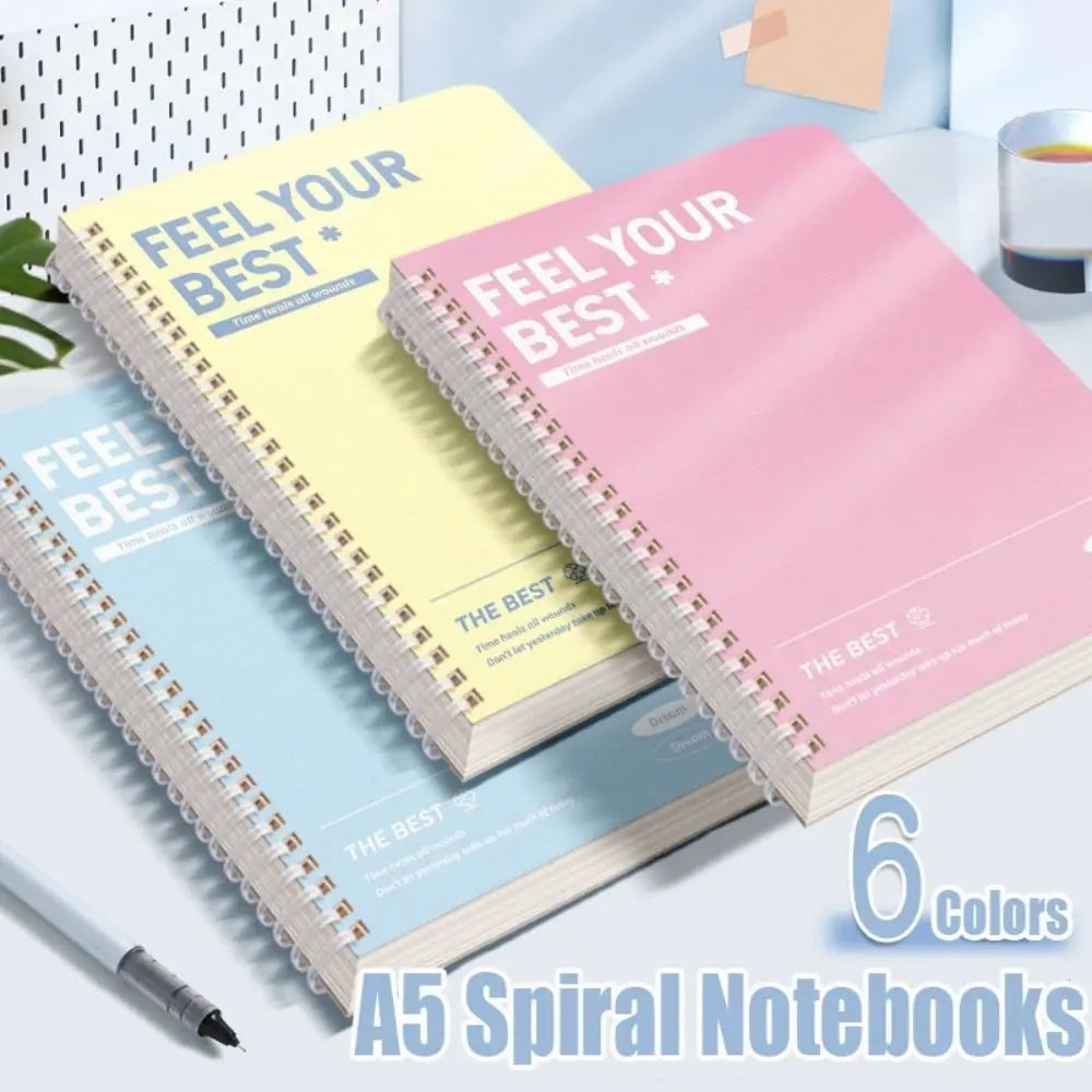 A5 Spiral Notebook 60 Sheets – Lined Diary Journal, 6 Colors