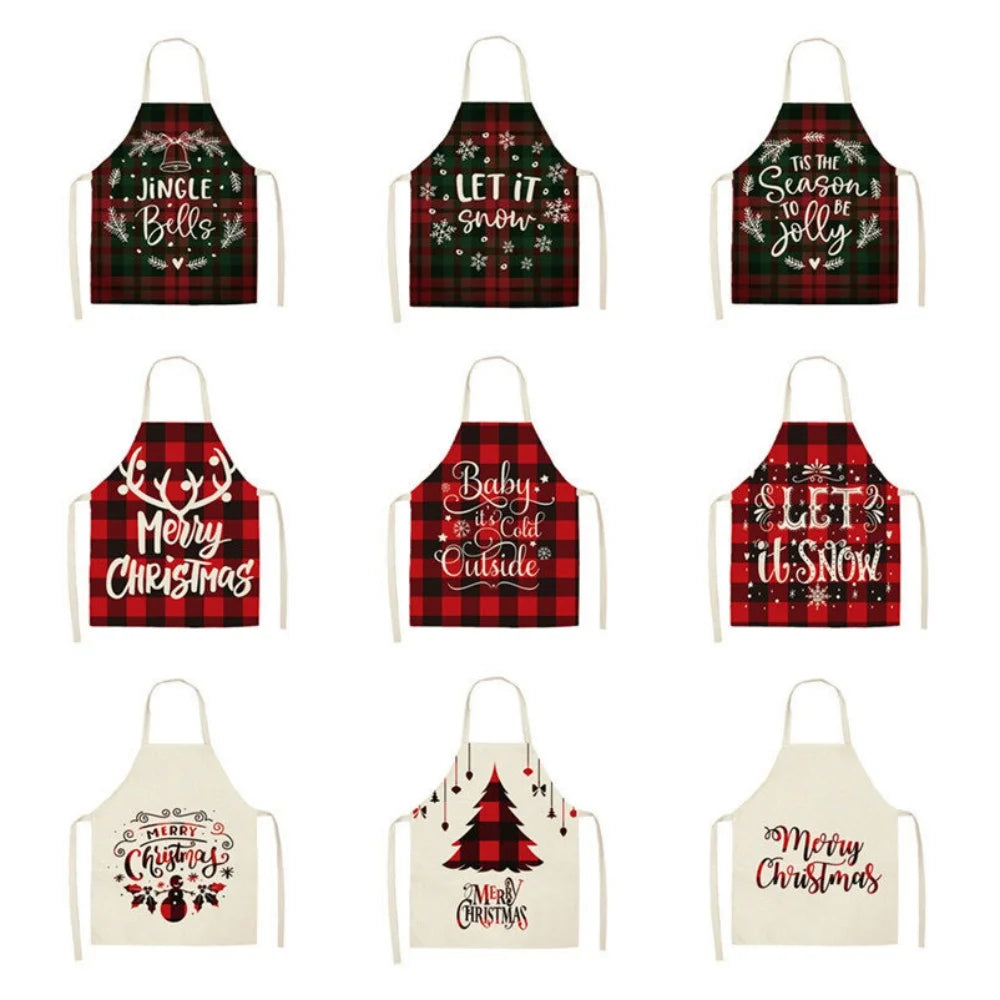 Christmas Holiday Kitchen Apron – Festive Bib Apron for Baking