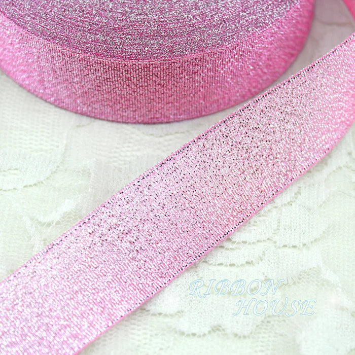 Pink Metallic Glitter Ribbon 3/4" 25 Yards – Wedding & Gift