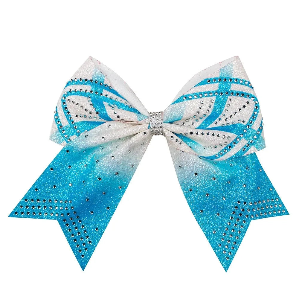 12-Pack Rhinestone Diamond Cheer Bows – Bulk Wholesale Glitter