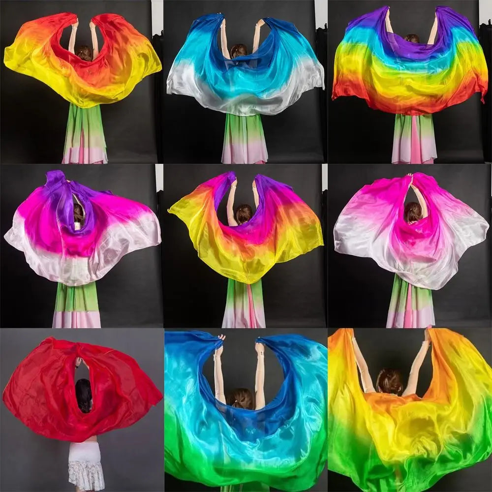 Gradient Belly Dance Veil Shawl 250x120cm – Polyester Flow