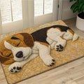 Fluffy Beagle Dog Non-Slip Kitchen Rug & Entryway Mat