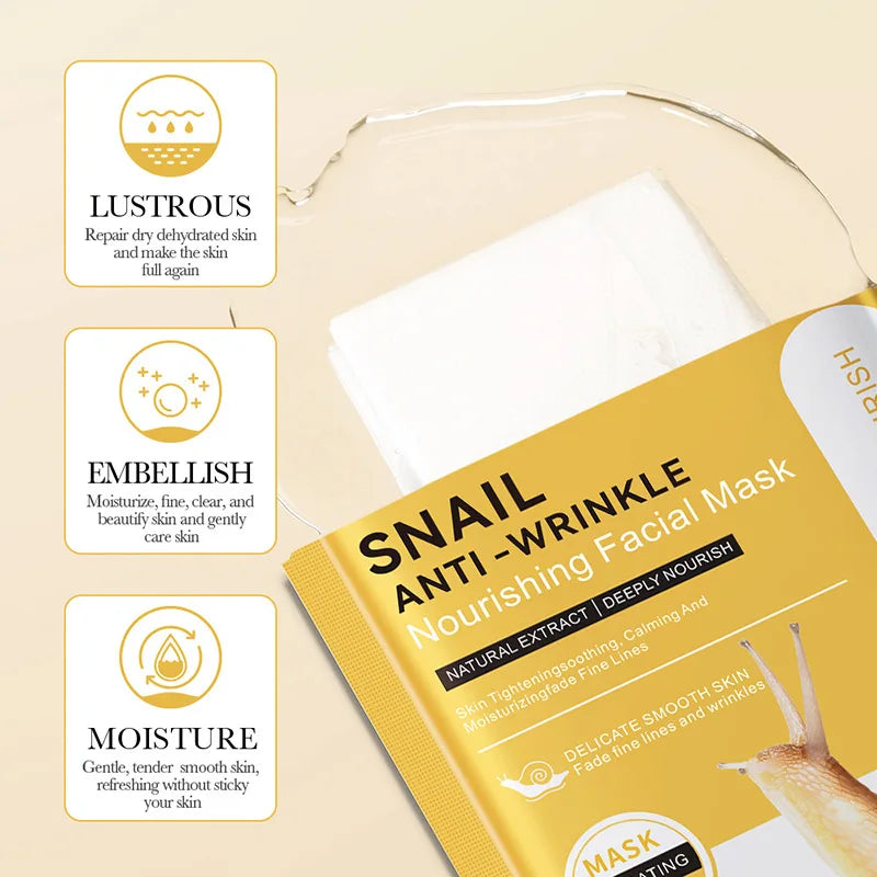 LAIKOU Snail Facial Sheet Masks – Moisturizing 12 Pack