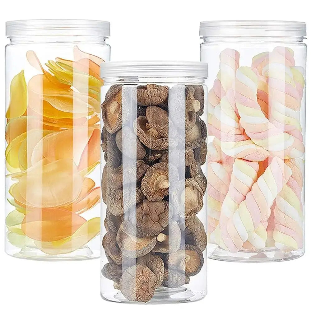 Clear Airtight Food Storage Jar – Food-Grade Sealed PET Container