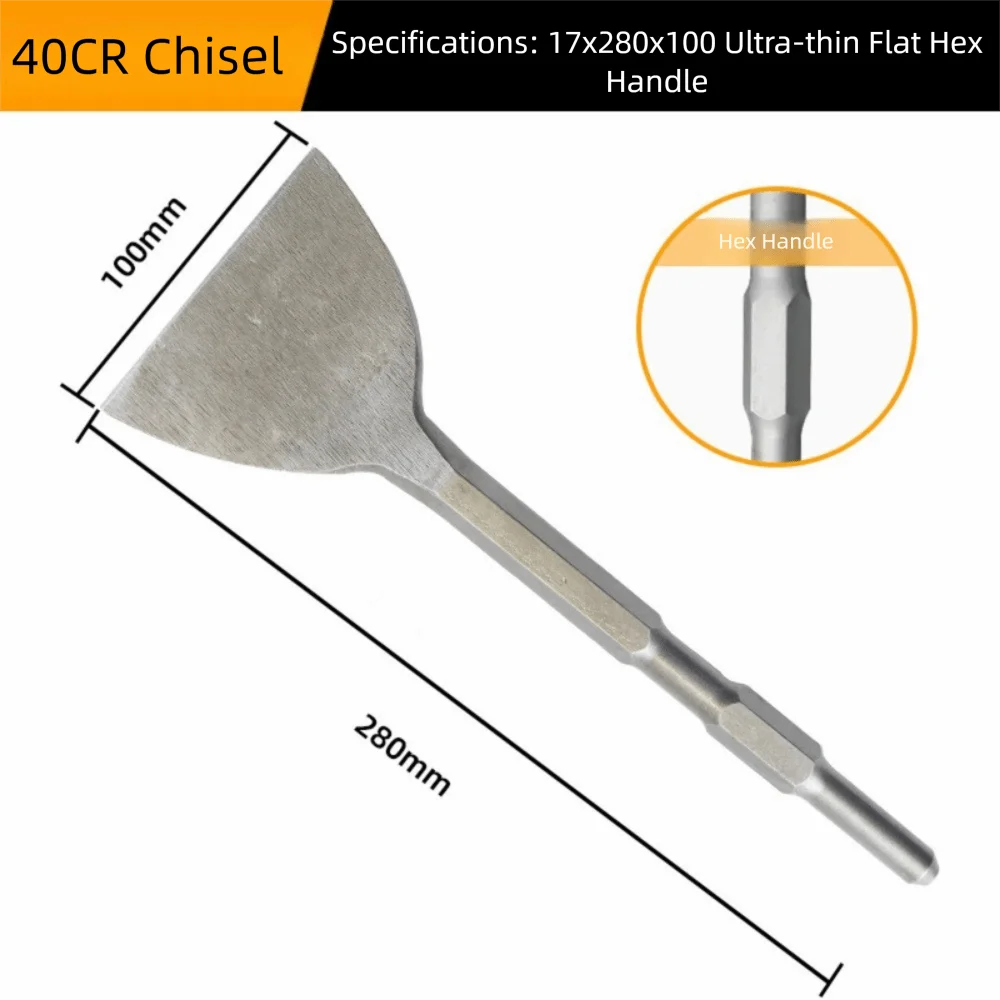 Hexagonal Shank Flat Chisel Impact Bit – Steel Masonry Tool