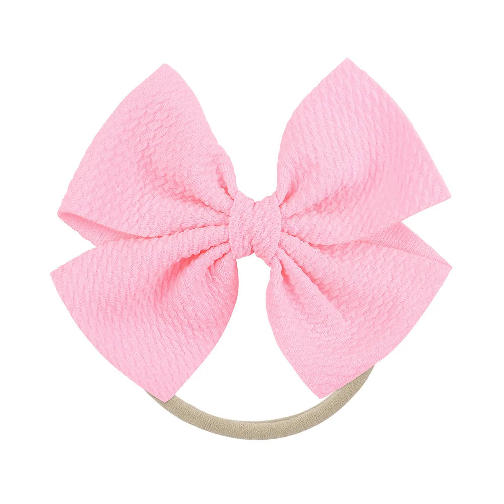 12-Pack Grosgrain Ribbon Hair Bows – Elastic Ponytail Holders