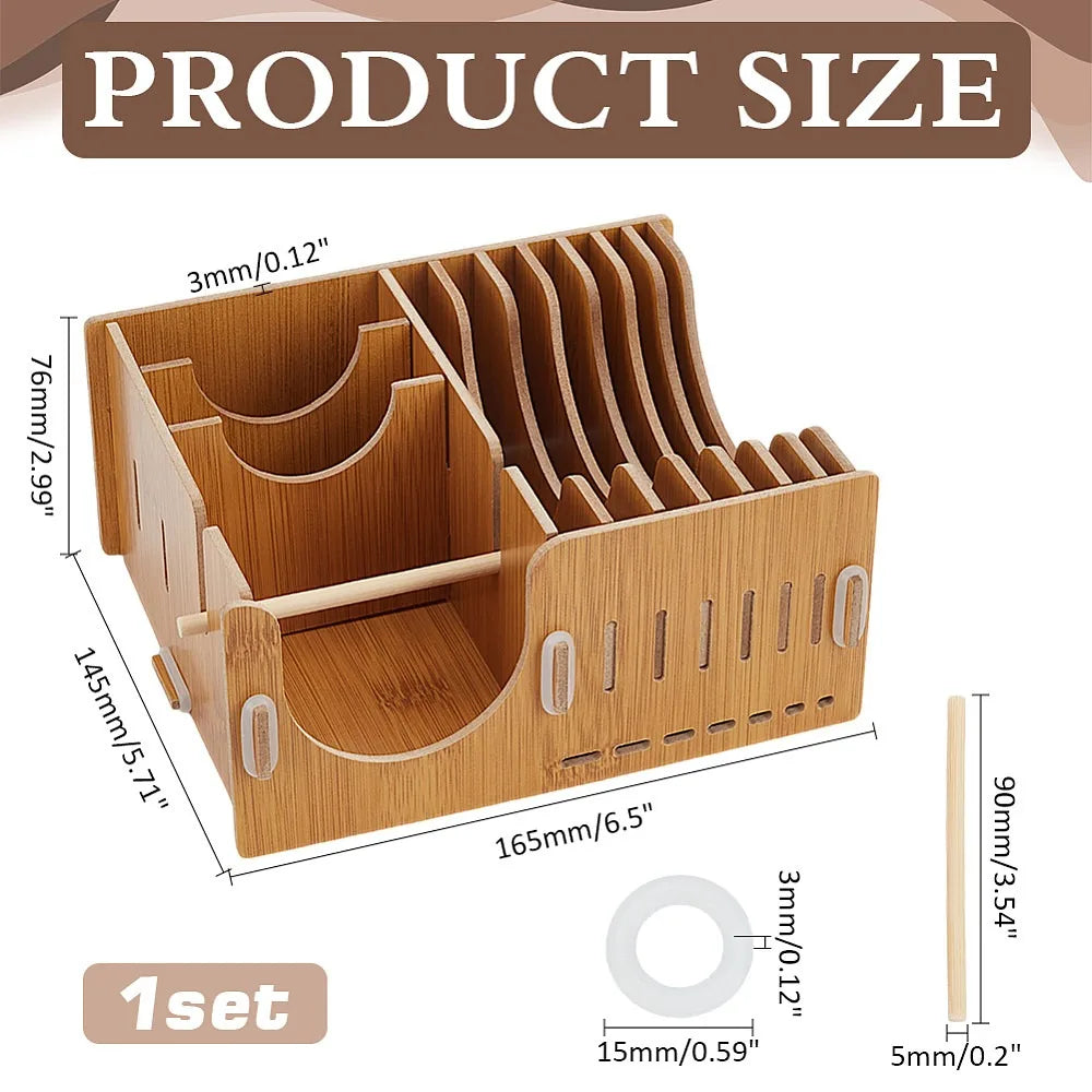 Wooden Tape Dispenser & Foil Storage Box for DIY Crafts