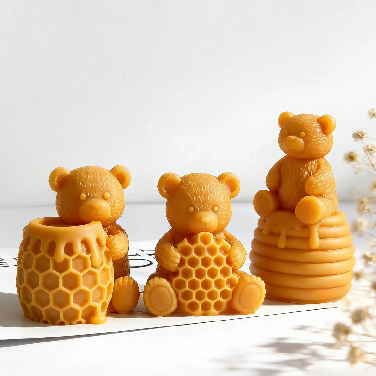 Silicone Honeycomb Bear Mold – DIY Candle & Resin Craft