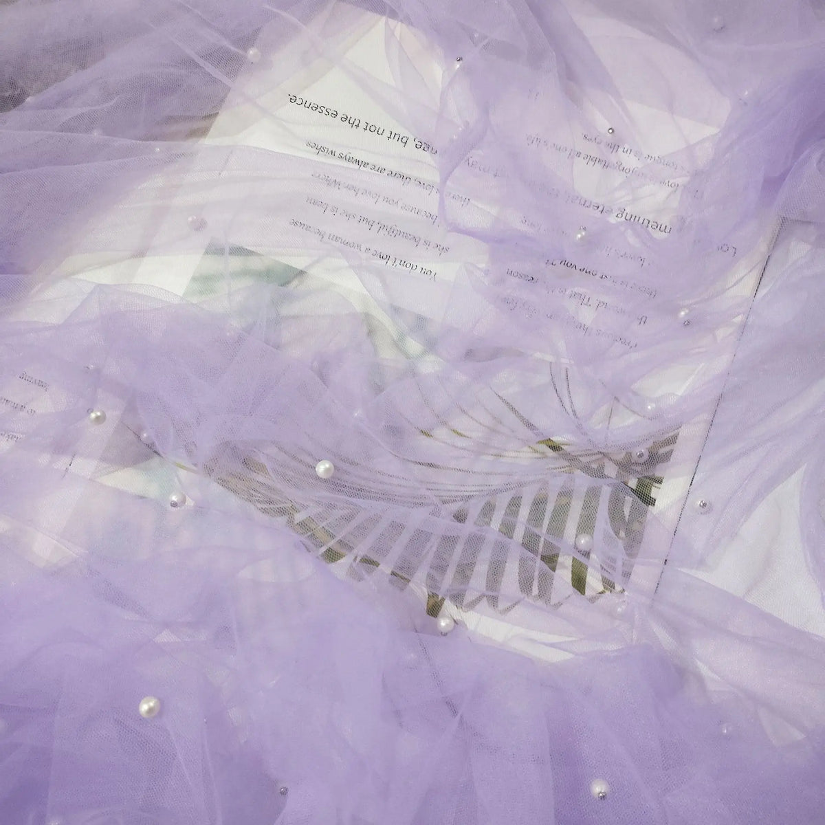 Pearl Tulle Fabric – Soft Mesh Yarn for Weddings & DIY Decor
