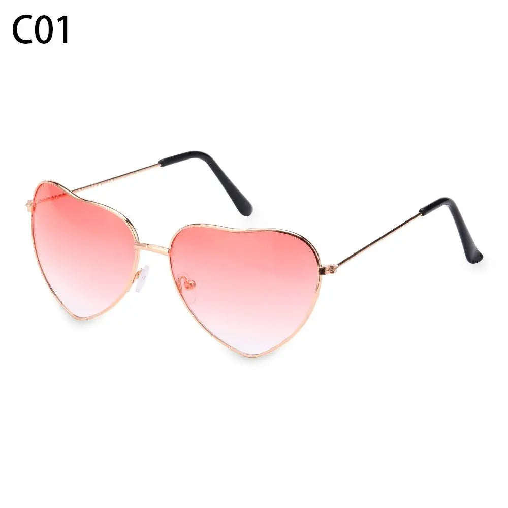 Heart-Shaped Sunglasses UV400 Metal Frame – Women's