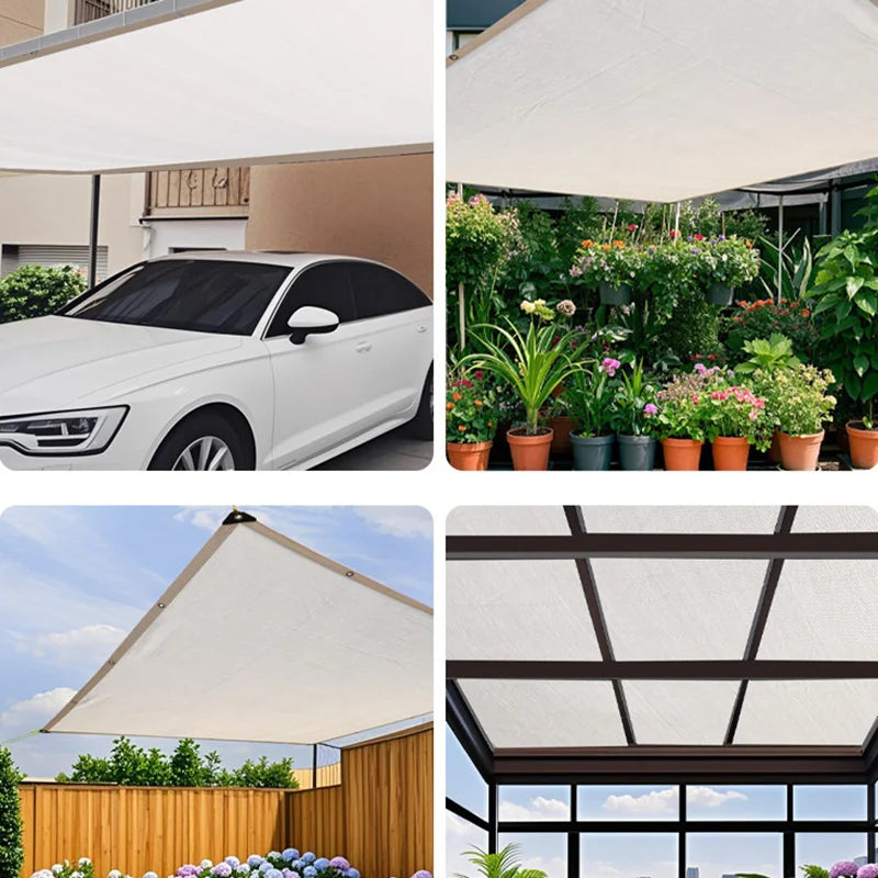 White HDPE Sunshade Net – Outdoor Balcony & Garden Shade Sail