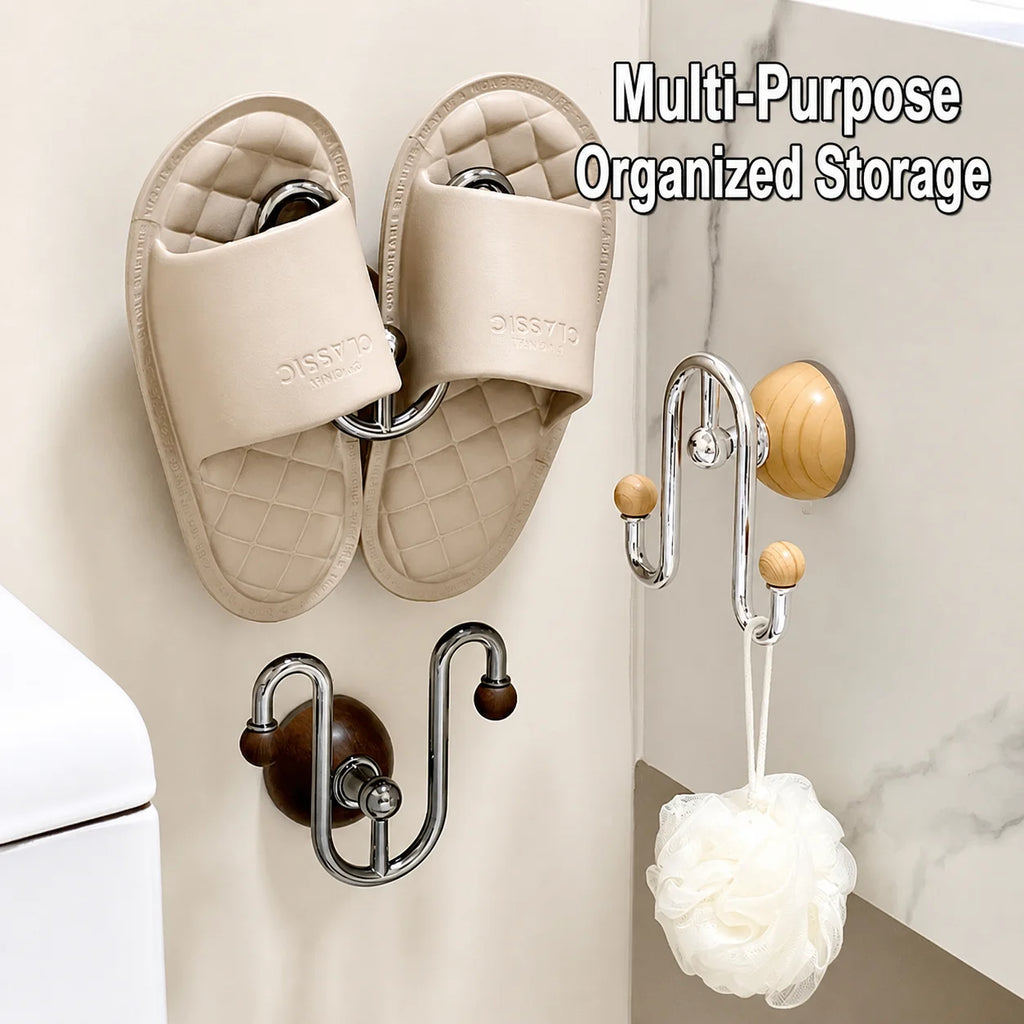 No-Drill Wall-Mounted Slipper Rack – Suction Cup Bathroom Storage
