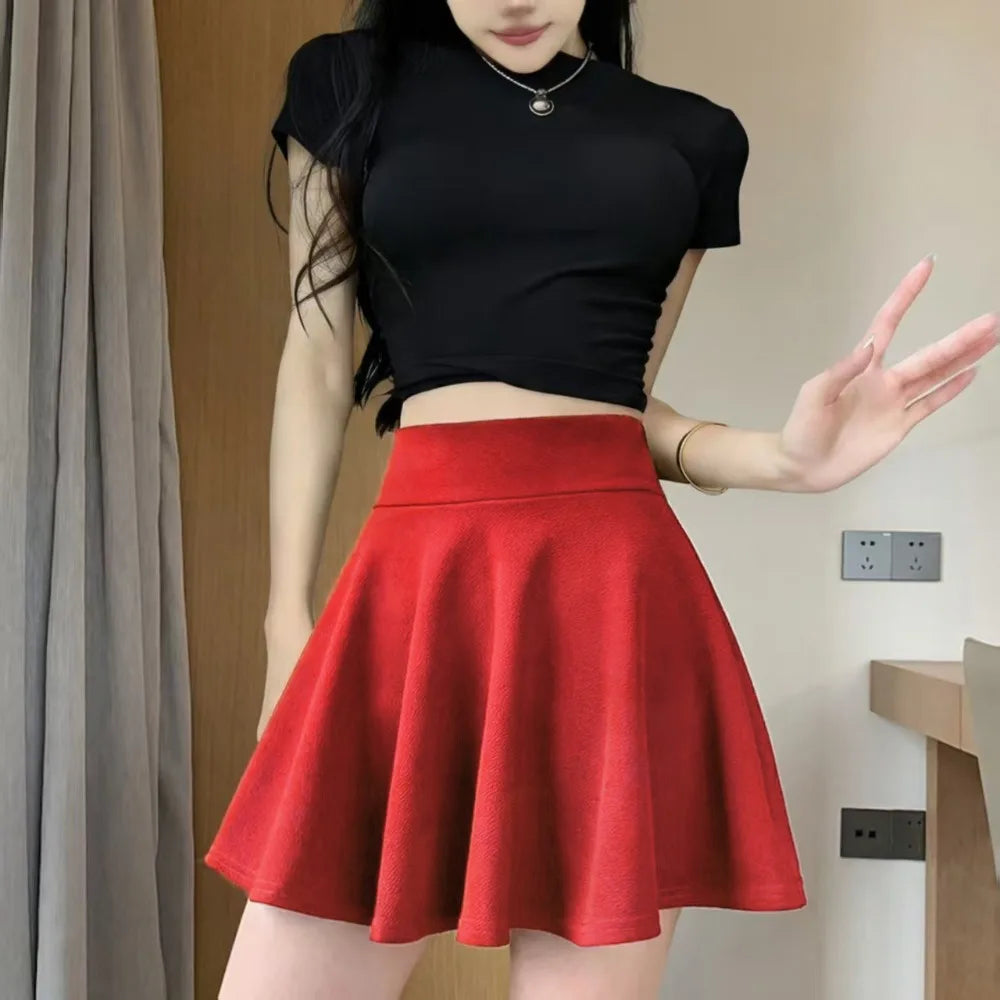 Women's Pleated Mini Skirt – Elastic Waist Casual Sun Skirt