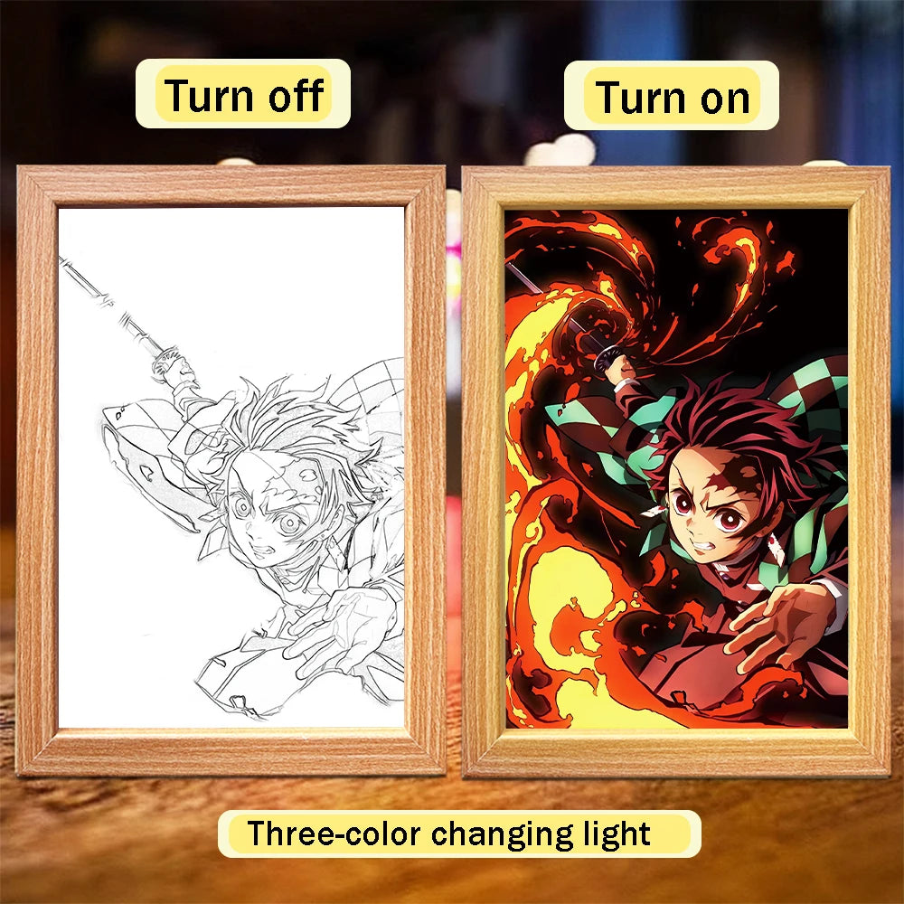 Tanjiro Kamado LED Night Light Frame | Demon Slayer Anime Lamp